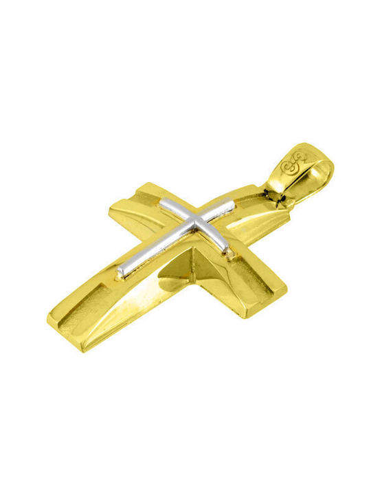 Herren Gold Kreuz 14K mit Kette