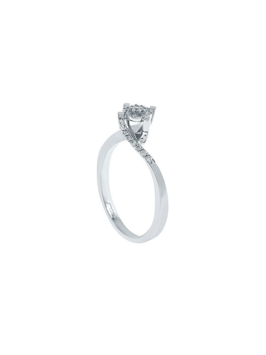 Ioannou24 Single Stone from White Gold 18K with Diamond