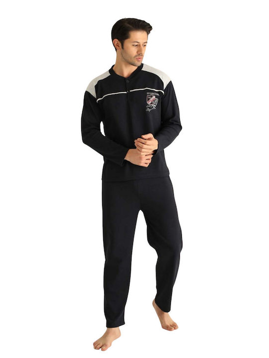 Rimoli Men's Winter Cotton Pajamas Set BLUE