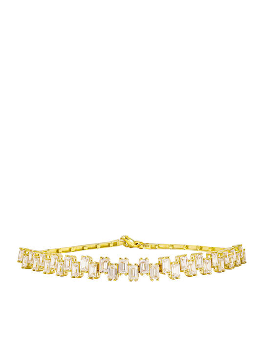 Kiriakos Gofas Set with Necklace & Bracelet from Gold 14K with Stones