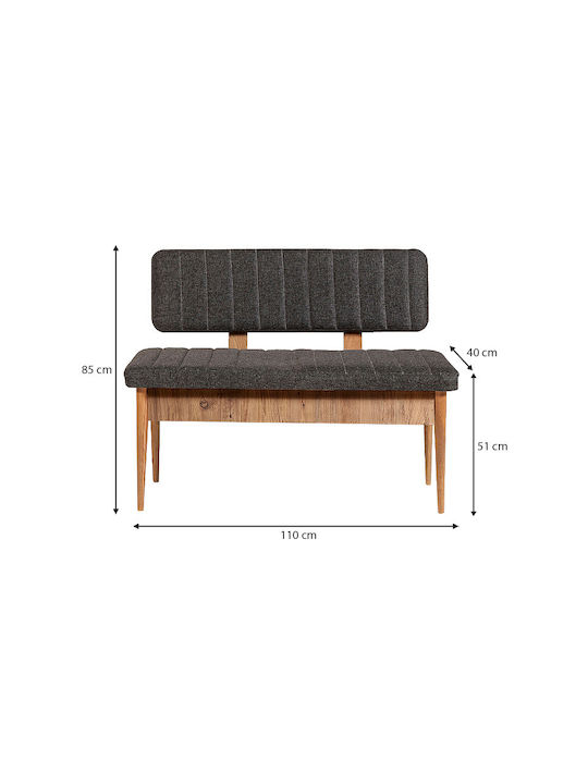 Alden Διθέσιος Καναπές Ανθρακί 110x40x85εκ.