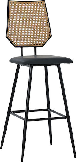 Σκαμπό Μπαρ Camilla Φυσικό PE Rattan - Ανθρακί 47.5x58x81εκ. Σκαμπό Μπαρ Camilla Φυσικό PE Rattan - Ανθρακί 47.5x58x81εκ.