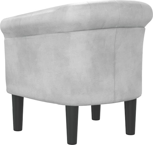 Sessel aus Kunstleder Silver 46.5x45x68cm