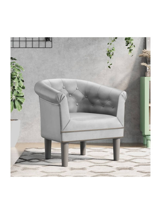 Πολυθρόνα από Δερματίνη Ασημί 46.5x45x68cm