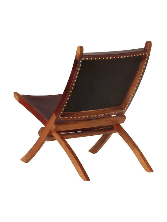 Armchair from Genuine Leather Dark Brown 55x67x79cm