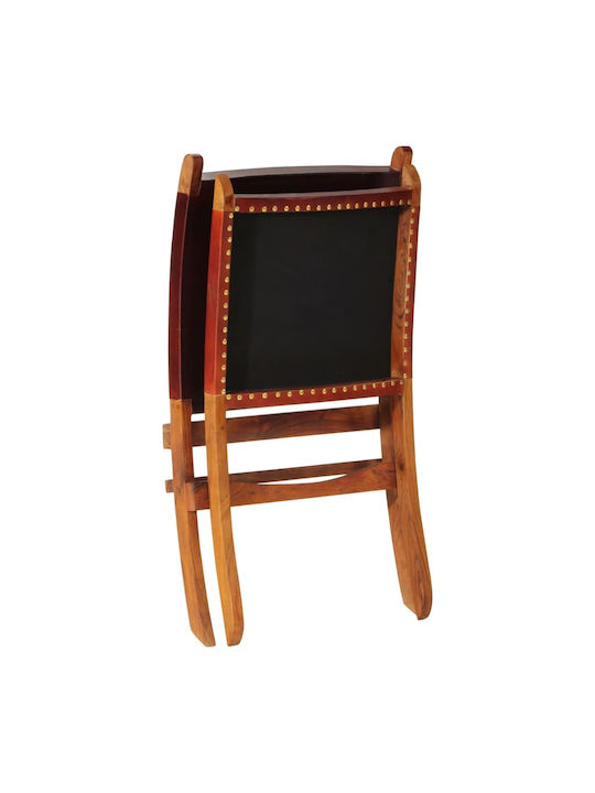 Armchair from Genuine Leather Dark Brown 55x67x79cm