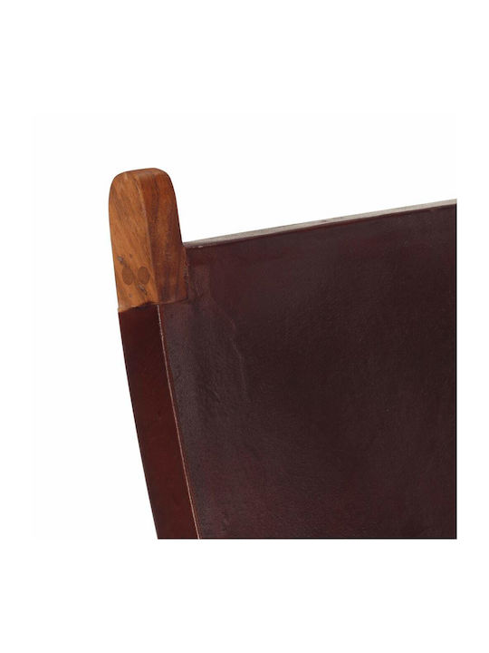 Armchair from Genuine Leather Dark Brown 55x67x79cm