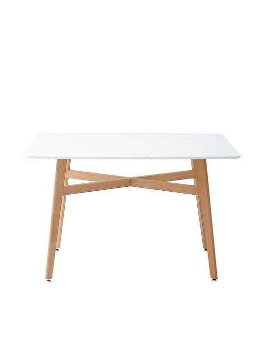 Kony Table Kitchen Wooden White 120x80x75cm