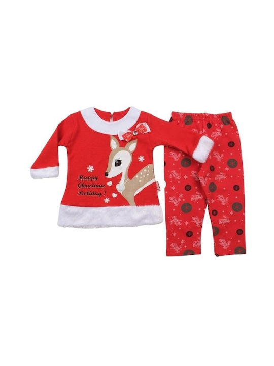 Pabbuc Baby Set pentru copii cu Pantaloni Magazin online de iarnă 2buc Red