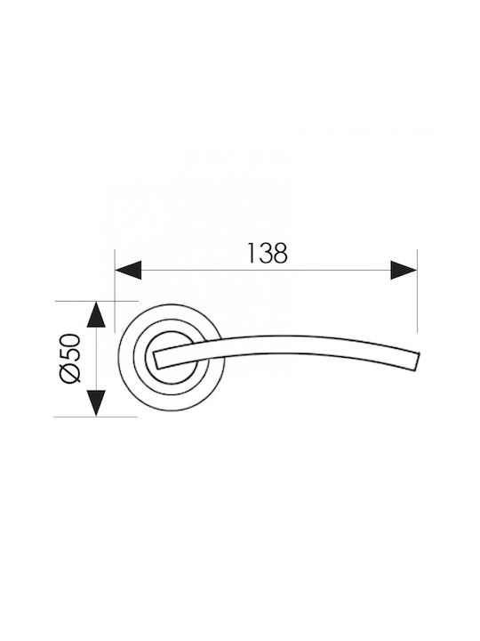 Zogometal Lever Front Door with Rosette Right 231 231 with Rosette Nickel Matt/Chromium