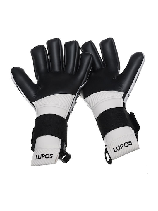 Lupos Tattoo Mănuși de Portar — Latex German Giga Grip — Croială Negativă — Albe Negre