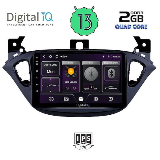 Digital IQ Car Audio System for Opel Adam 2014-2021 (Bluetooth/USB/WiFi/GPS/Apple-Carplay/Android-Auto) with Touch Screen 9"