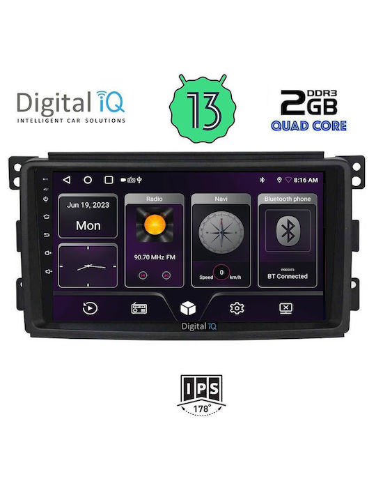 Digital IQ Ηχοσύστημα Αυτοκινήτου για Smart ForTwo 2007-2010 (Bluetooth/USB/WiFi/GPS) με Οθόνη Αφής 9"