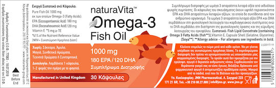 Natura Vita Omega 3 Fish Oil Ιχθυέλαιο 1000mg 30 κάψουλες