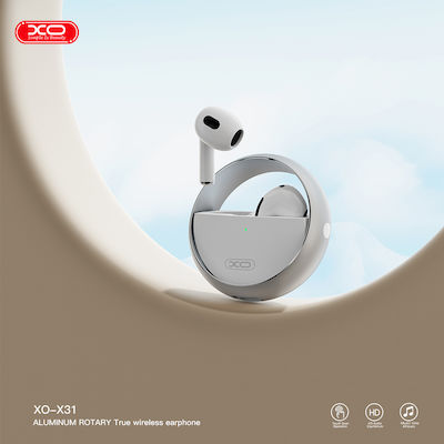 XO X31 Gyro In-ear Bluetooth Handsfree Ακουστικά με Θήκη Φόρτισης Λευκά