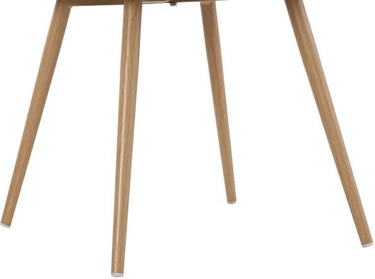 Daniele Dining Room Metallic Chair Beige 46.5x57.5x77.5cm