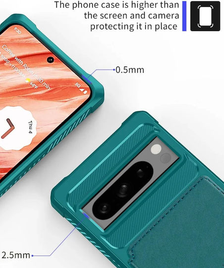 HappyCase Портмоне Силикон 0.5мм Тюркоазен (Google Pixel 8 Pro)