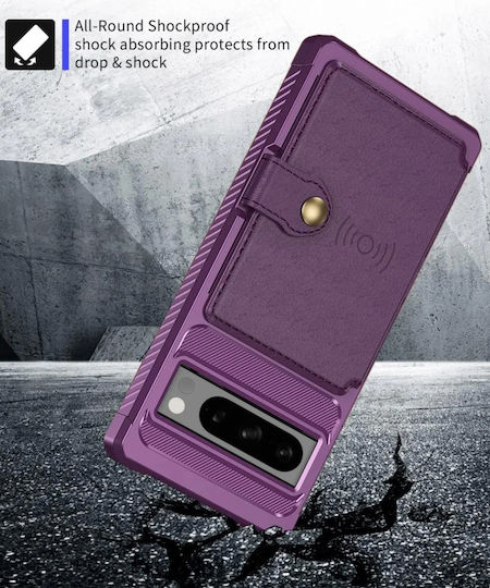 HappyCase Wallet Σιλικόνης 0.5mm Μωβ (Google Pixel 8 Pro)