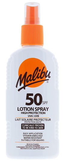 Malibu Αντηλιακή Λοσιόν Σώματος SPF50 σε Spray 200ml