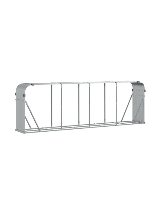 vidaXL Μεταλλικό Ράφι Αποθήκευσης Ξύλων 300x45x100cm Ασημί