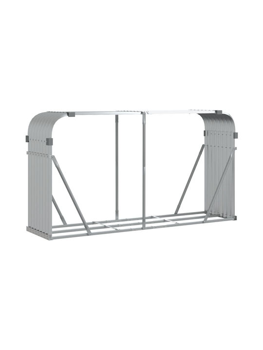 vidaXL Μεταλλικό Ράφι Αποθήκευσης Ξύλων 180x45x100cm Ασημί