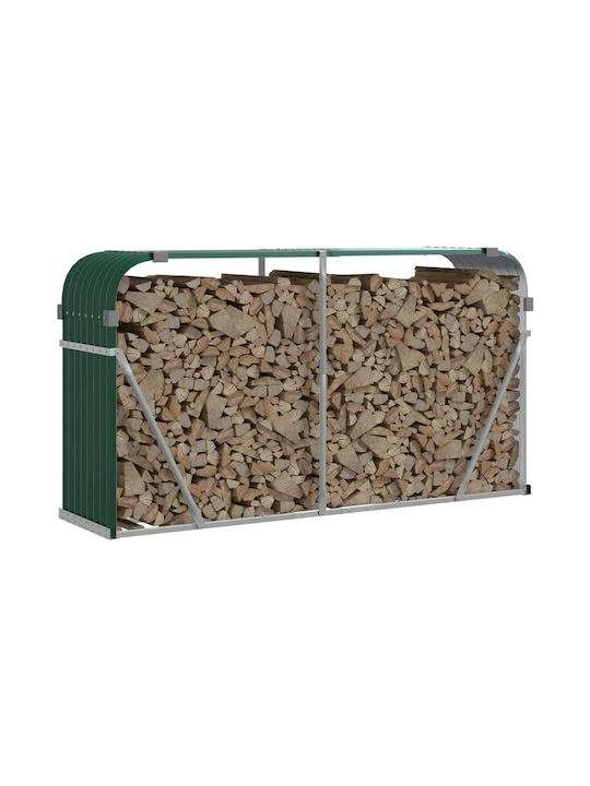 vidaXL Μεταλλικό Ράφι Αποθήκευσης Ξύλων 180x45x100cm Πράσινο