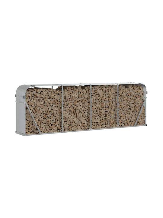 vidaXL Μεταλλικό Ράφι Αποθήκευσης Ξύλων 300x45x100cm Ασημί