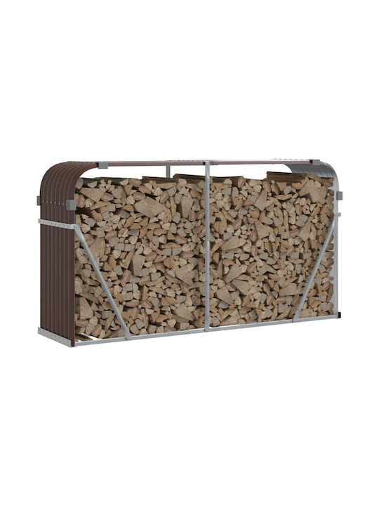 vidaXL Μεταλλικό Ράφι Αποθήκευσης Ξύλων 180x45x100cm Καφέ
