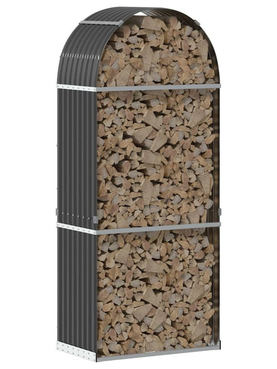vidaXL Μεταλλικό Ράφι Αποθήκευσης Ξύλων 80x45x190cm Γκρι
