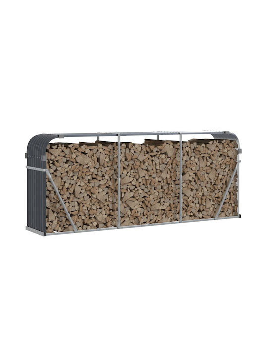 vidaXL Μεταλλικό Ράφι Αποθήκευσης Ξύλων 234x45x100cm Γκρι