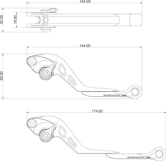Barracuda Set Manete Frână/Ambreiaj Motocicletă Manete de motocicletă Manete de motocicletă ajustabile Negre SP6127-11/