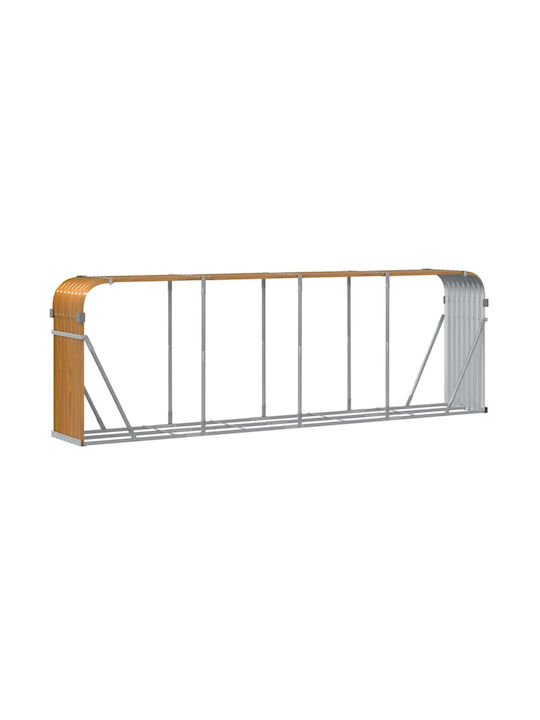vidaXL Μεταλλικό Ράφι Αποθήκευσης Ξύλων 300x45x100cm Καφέ