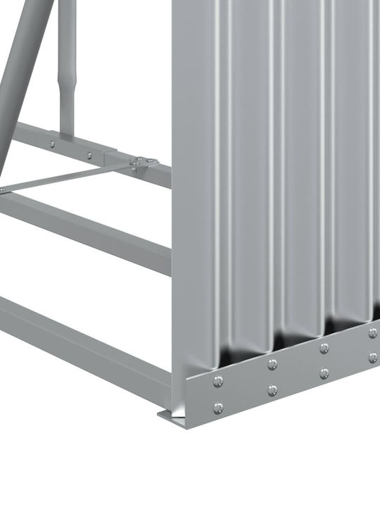 vidaXL Μεταλλικό Ράφι Αποθήκευσης Ξύλων 300x45x100cm Ασημί