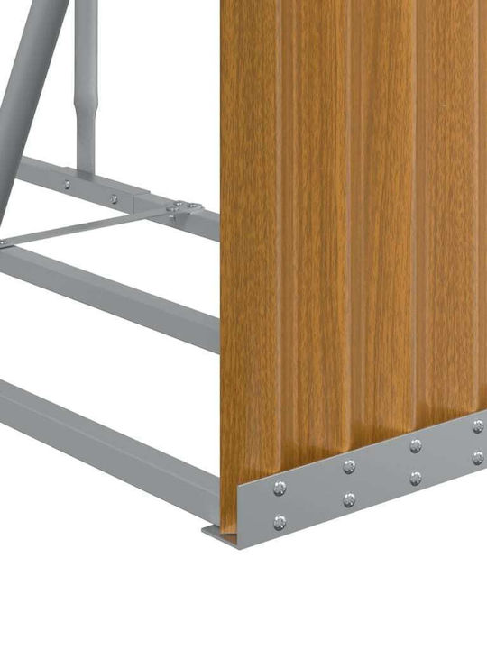 vidaXL Μεταλλικό Ράφι Αποθήκευσης Ξύλων 300x45x100cm Καφέ