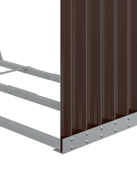 vidaXL Μεταλλικό Ράφι Αποθήκευσης Ξύλων 120x45x100cm Καφέ