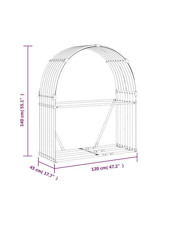 vidaXL Metallisch Regal Holzlagerung 120x45x140cm