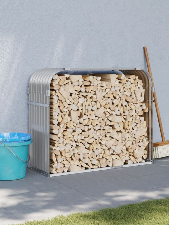 vidaXL Μεταλλικό Ράφι Αποθήκευσης Ξύλων 120x45x100cm Γκρι