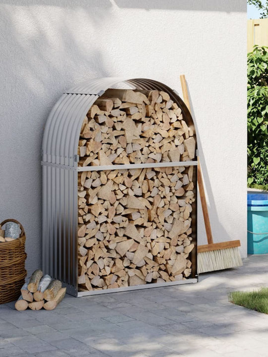 vidaXL Metalic Raft Depozitare lemne 80x45x120cm Argintiu