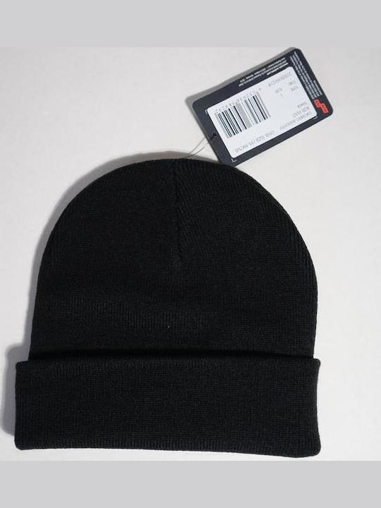 Beanie Unisex Σκούφος με Rib Πλέξη σε Μαύρο χρώμα