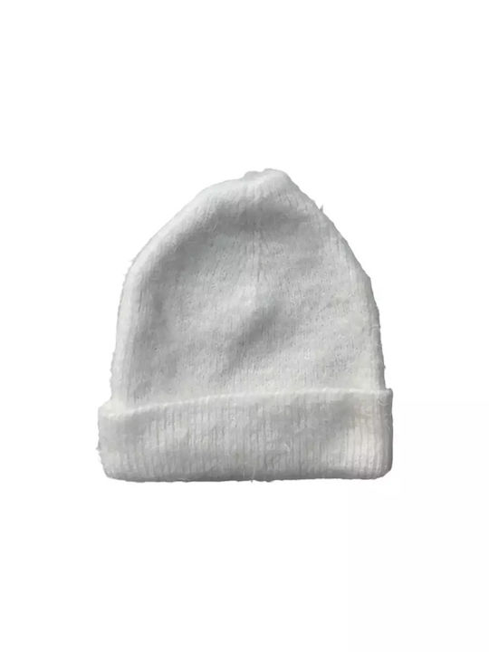 Beanie Γυναικείος Σκούφος Πλεκτός σε Λευκό χρώμα