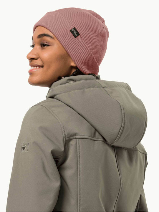 Beanie Unisex Beanie mit Rippstrick in Rosa Farbe