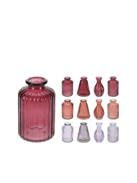 Koopman Διακοσμητικό Βάζο Glas Rot 5x5x10cm 1Stück