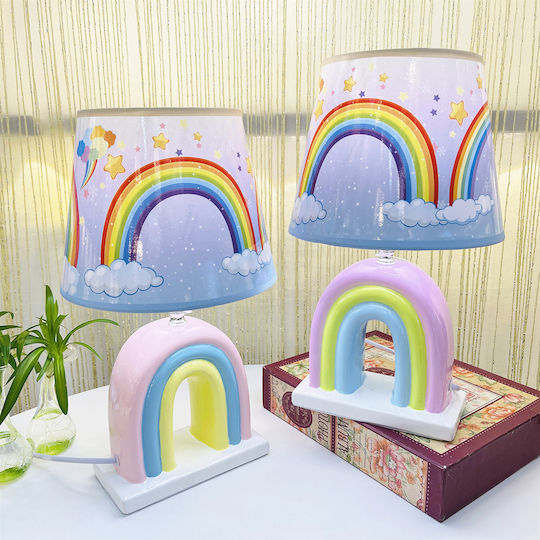 Keskor Kinder Nachttischlampe Regenbogen Lila 20x20x33εκ.