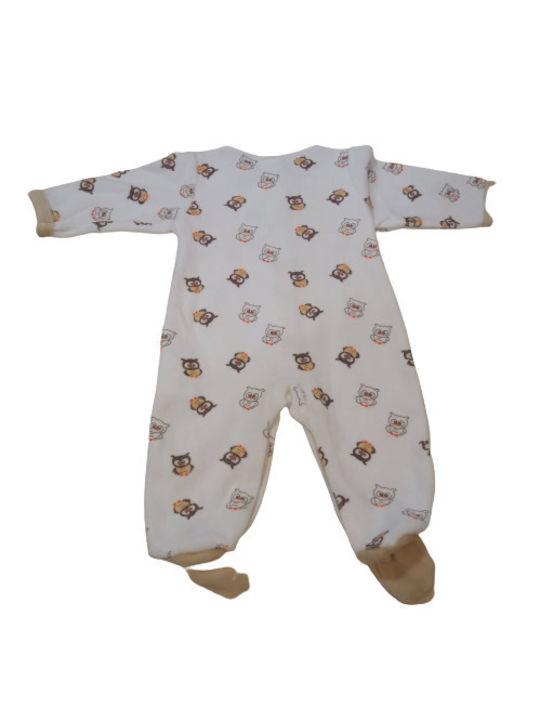 Trois Kilos Sept Baby-Body-Set Langärmliges Samt BEIGE