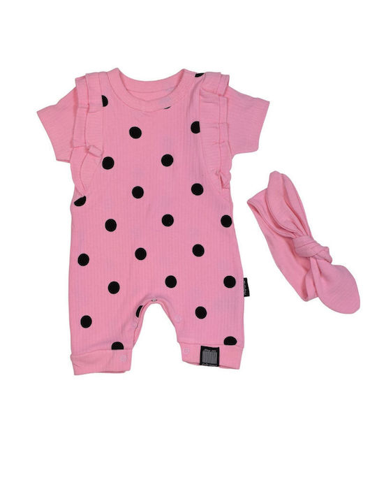 D2004 Baby Bodysuit Set Short-Sleeved with Accessories Rose