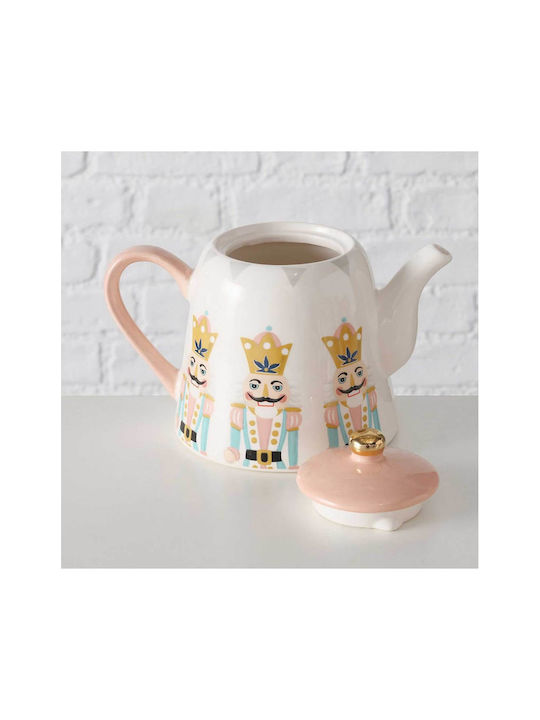 Domus Homus Weihnachtliche Teekanne Keramik Rosa L22xB13xD15cm.