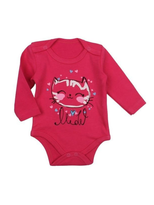 beBio Baby Bodysuit Set Long-Sleeved with Pants fuchsia