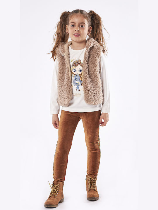 Εβίτα Kids Set with Leggings Winter 3pcs Coffee