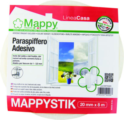 Mappy Schaumstoff Fenster / Tür in Weiß Farbe 8mx2.5cm