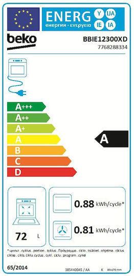 Beko Cuptor Deasupra Blatului 72lt cu Plite Ceramice L59.4cm.